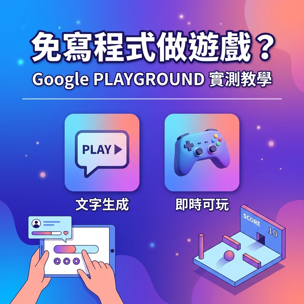 最新AI教學資訊:免寫程式也能做 3D 遊戲？Google 新 AI 平台 Playground 完整實測與玩法教學！